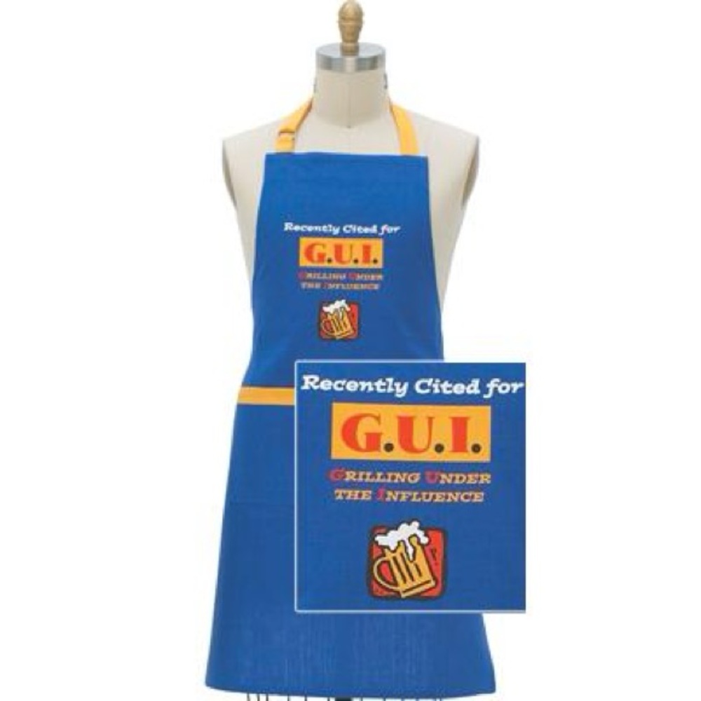 NWT V0911 Blue Grilling Apron - Grilling under the influence of